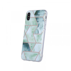 Viedtālruņa aizmugurējais vāciņš Apple iPhone XS Max Geometric Marmur Green, With Design