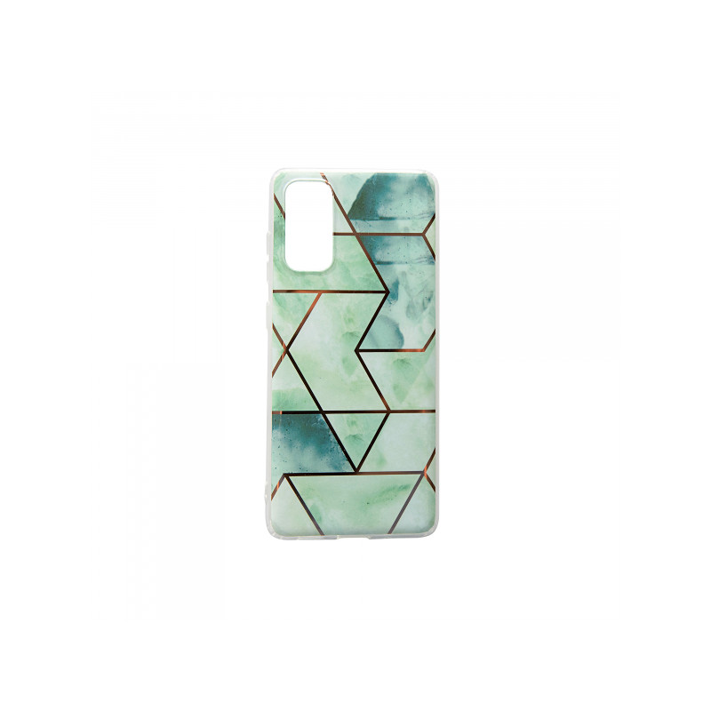 Viedtālruņa aizmugurējais vāciņš Samsung Galaxy S20 Geometric Marmur Green, With Design
