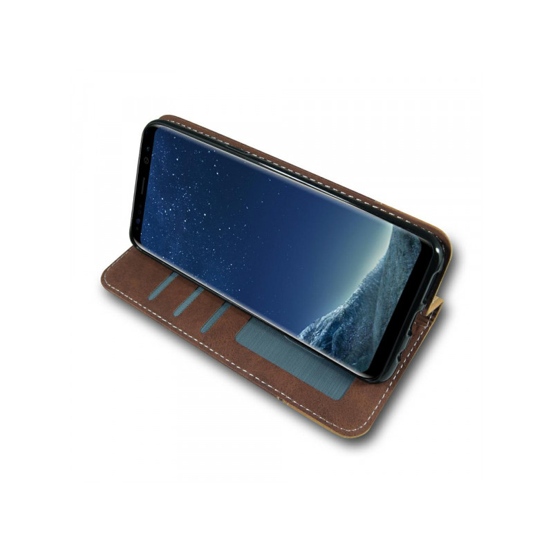 Viedtālruņa atveramais maciņš Apple iPhone X/XS Suede Brown