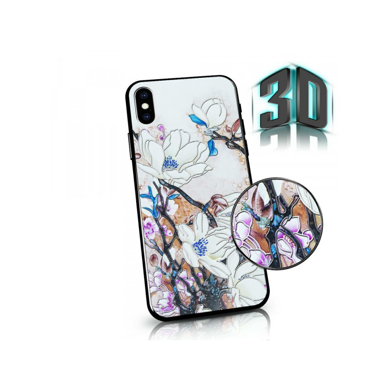 Viedtālruņa aizmugurējais vāciņš Huawei P40 Lite Flowers 3D White, With Design