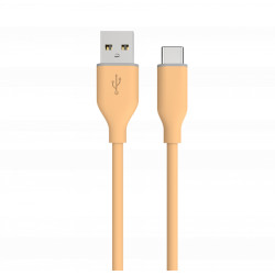 Kabelis Unravel Silicon USB-A to Type-C Orange