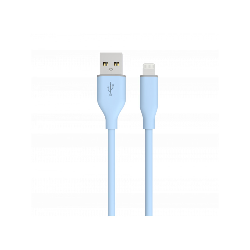 Kabelis Unravel Silicon USB-A to Lightning Blue