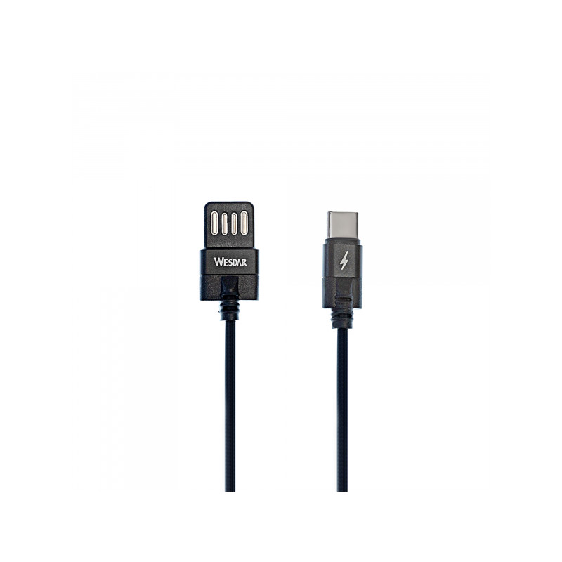 Kabelis T52 USB-A to Type-C Black