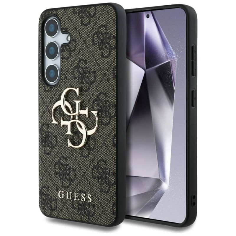 Viedtālruņa aizmugurējais vāciņš Samsung Galaxy S25 Big Metal Logo Brown