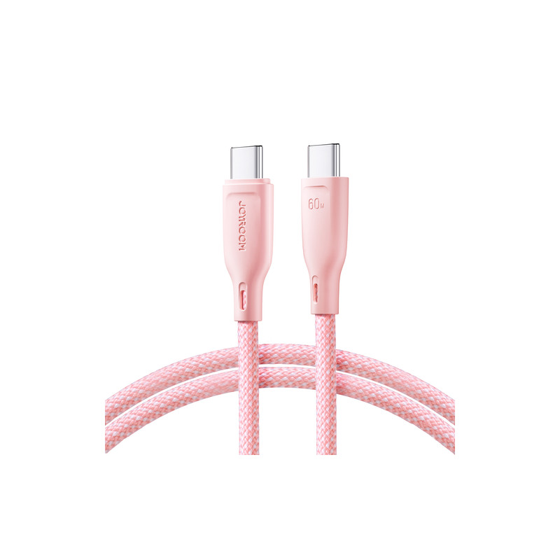 Kabelis Multi Color USB-C / USB-C 60W cable 1m S-A34 Pink