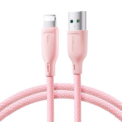Kabelis Multi Color USB-A / Lightning 3A cable 1m S-A34 Pink
