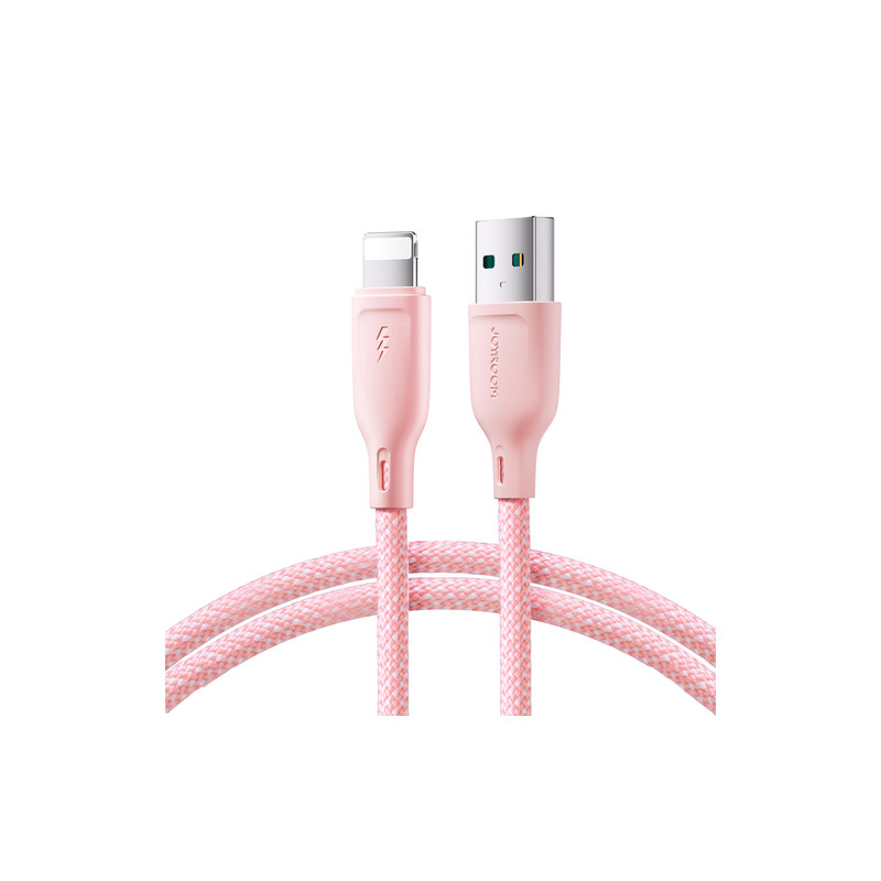 Kabelis Multi Color USB-A / Lightning 3A cable 1m S-A34 Pink