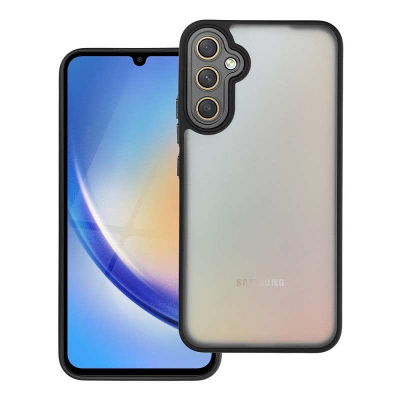 Viedtālruņa aizmugurējais vāciņš Samsung Galaxy A34 5G Variete Black, Transparent