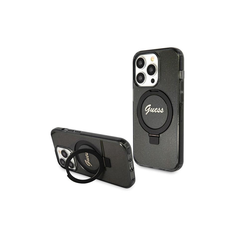 Viedtālruņa aizmugurējais vāciņš Apple iPhone 14 Pro Ring stand Black