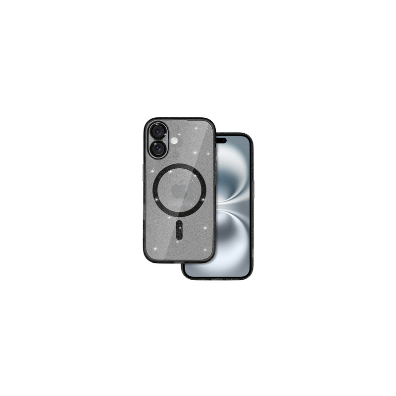 Viedtālruņa aizmugurējais vāciņš Apple Iphone 16 Glitter MagSafe Black
