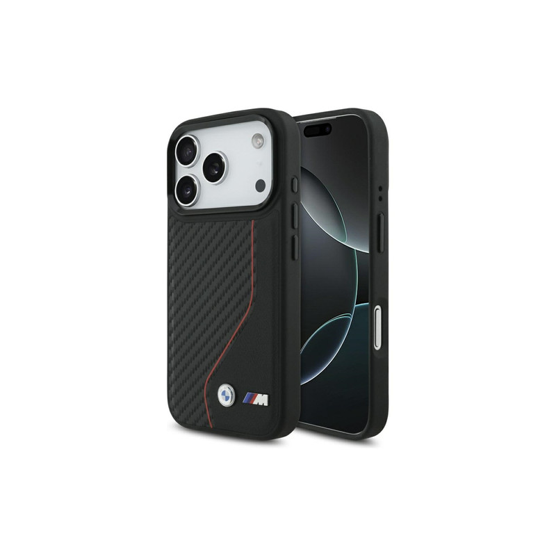 Viedtālruņa aizmugurējais vāciņš Apple iPhone 17 Pro Max M Carbon Line & Logo Mag Black
