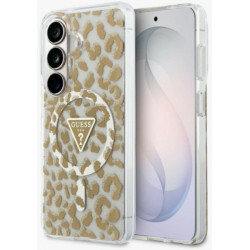 Viedtālruņa aizmugurējais vāciņš Samsung Galaxy S26 Leopard Print Triangle MagSafe Brown, Transparent