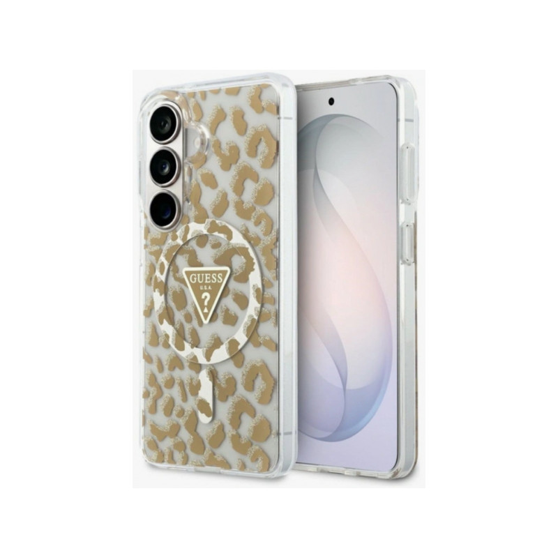 Viedtālruņa aizmugurējais vāciņš Samsung Galaxy S26 Ultra Leopard Print Triangle MagSafe Brown, Transparent