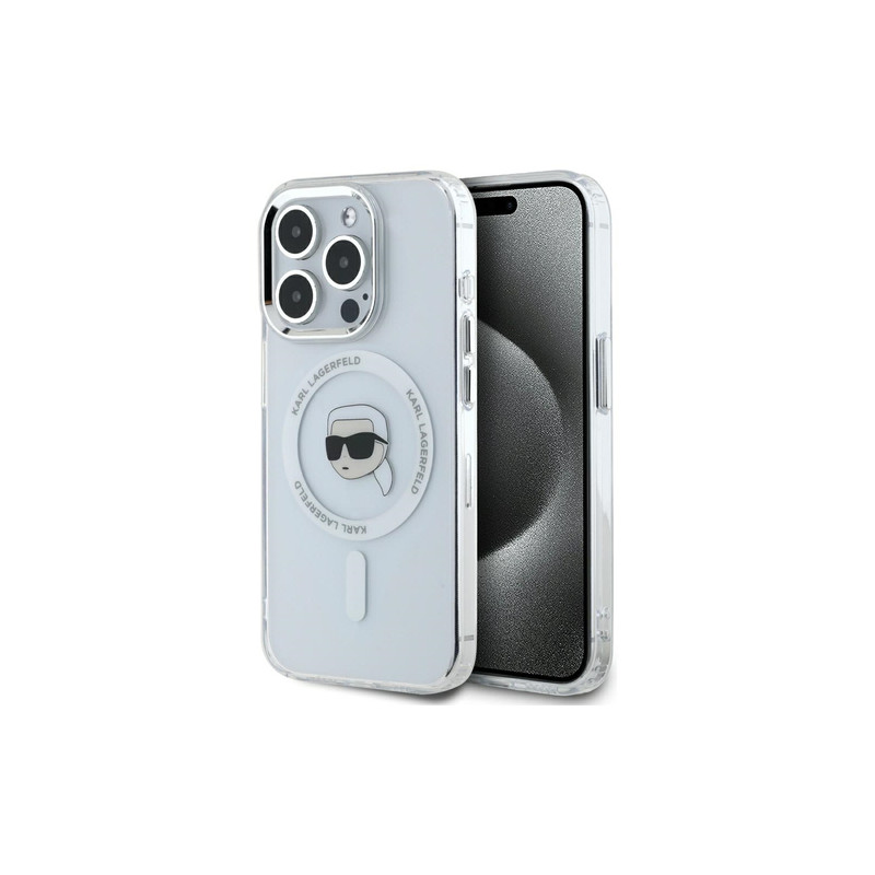 Viedtālruņa aizmugurējais vāciņš Apple iPhone 15 Pro Metal Head Logo MagSafe Transparent