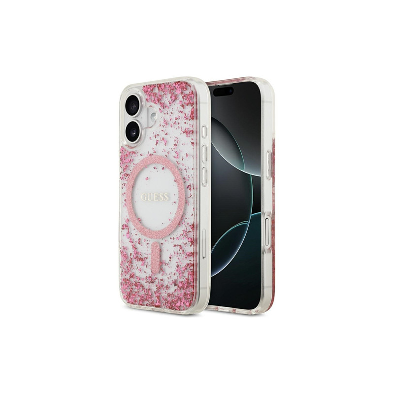 Viedtālruņa aizmugurējais vāciņš Apple iPhone 17 Glitter MagSafe Pink