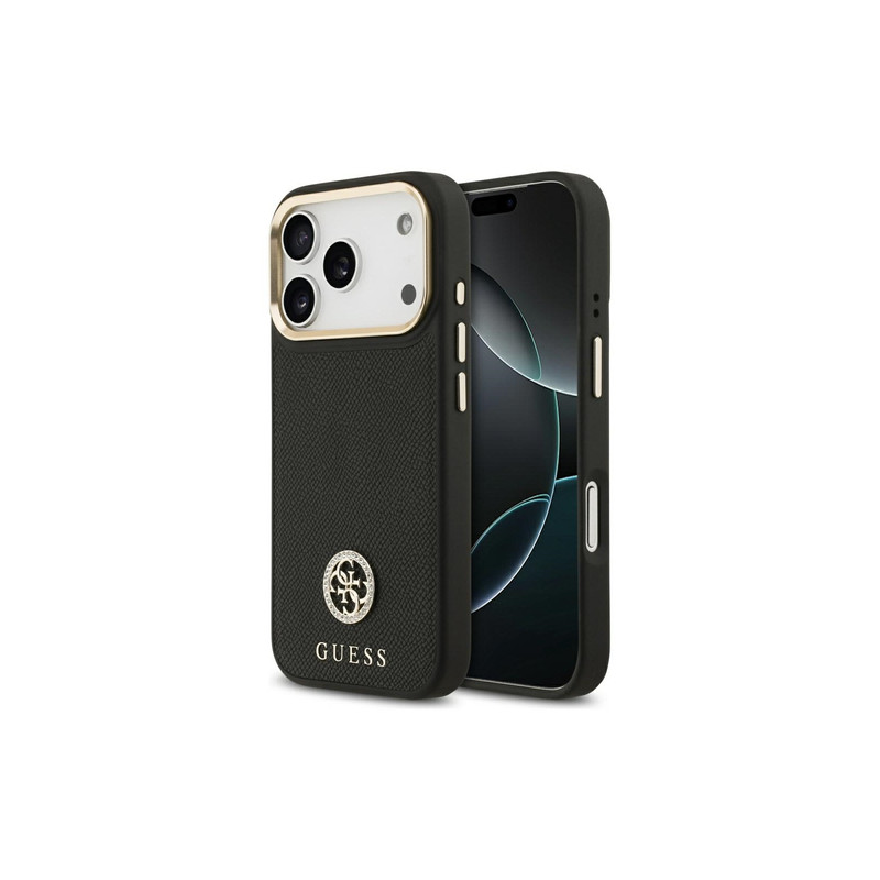 Viedtālruņa aizmugurējais vāciņš Apple iPhone 17 Pro Grained Strass Logo MagSafe Black