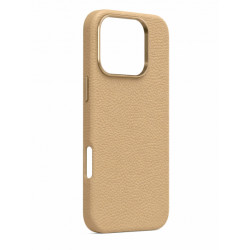 Viedtālruņa aizmugurējais vāciņš Apple Iphone 16 Leather Beige