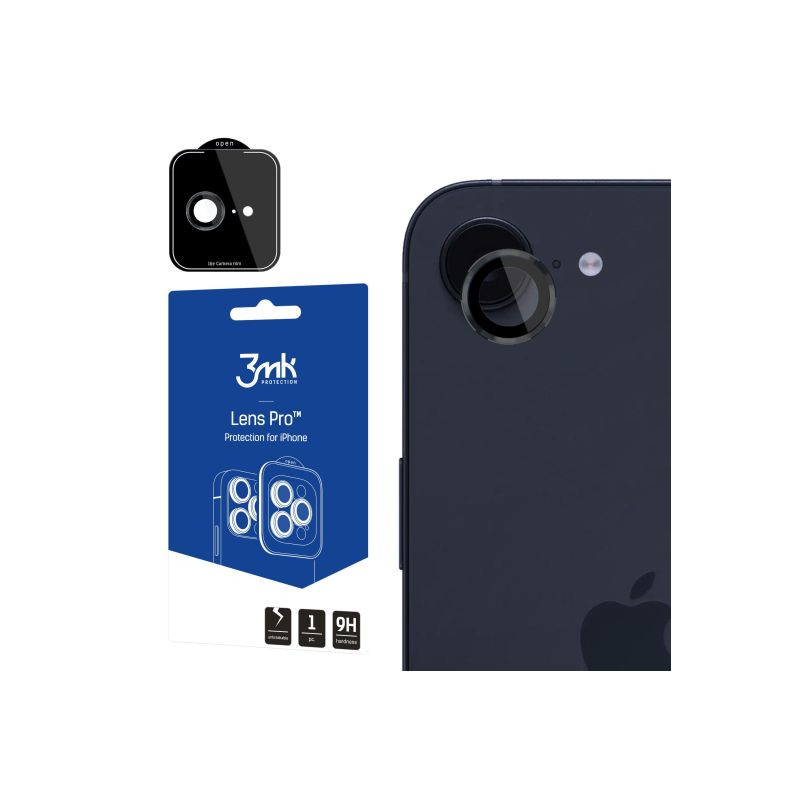 Viedtālruņa kameras aizsargstikls Apple iPhone 16E Lens Pro Black