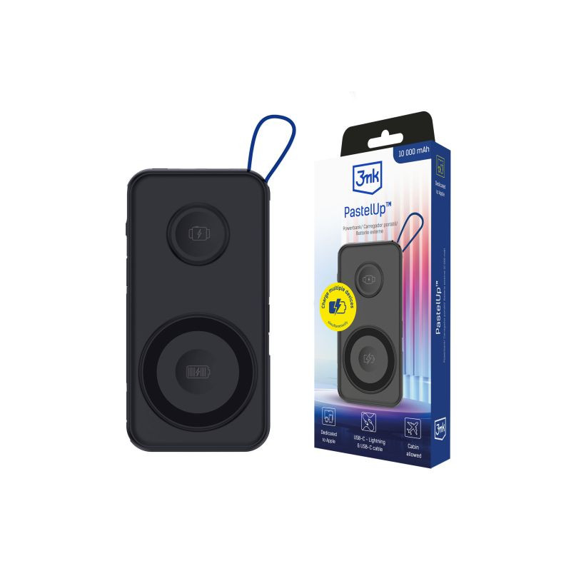 Ārējā baterija PastelUp 10,000mAh 22.5W Black