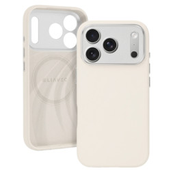Viedtālruņa aizmugurējais vāciņš Apple iPhone 17 Pro Silk Shield Case Metal Frame Mag Beige
