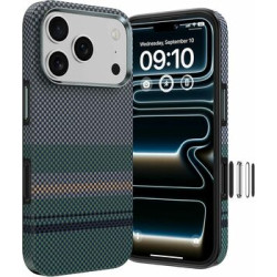 Viedtālruņa aizmugurējais vāciņš Apple iPhone 17 Pro Max Mag Armor Tint Kevlar Green, Grey
