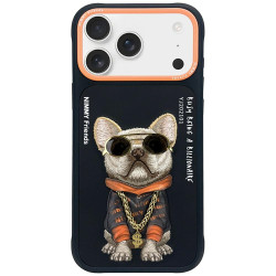 Viedtālruņa aizmugurējais vāciņš Apple iPhone 17 Pro Glasses Cool Dog Black