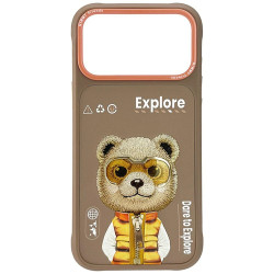 Viedtālruņa aizmugurējais vāciņš Apple iPhone 17 Pro Cool&Cute 2.0 Bear Beige