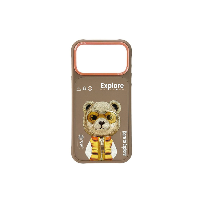 Viedtālruņa aizmugurējais vāciņš Apple iPhone 17 Pro Cool&Cute 2.0 Bear Beige