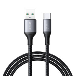 Kabelis S-A28 3A USB-A - USB-C cable 2m Black