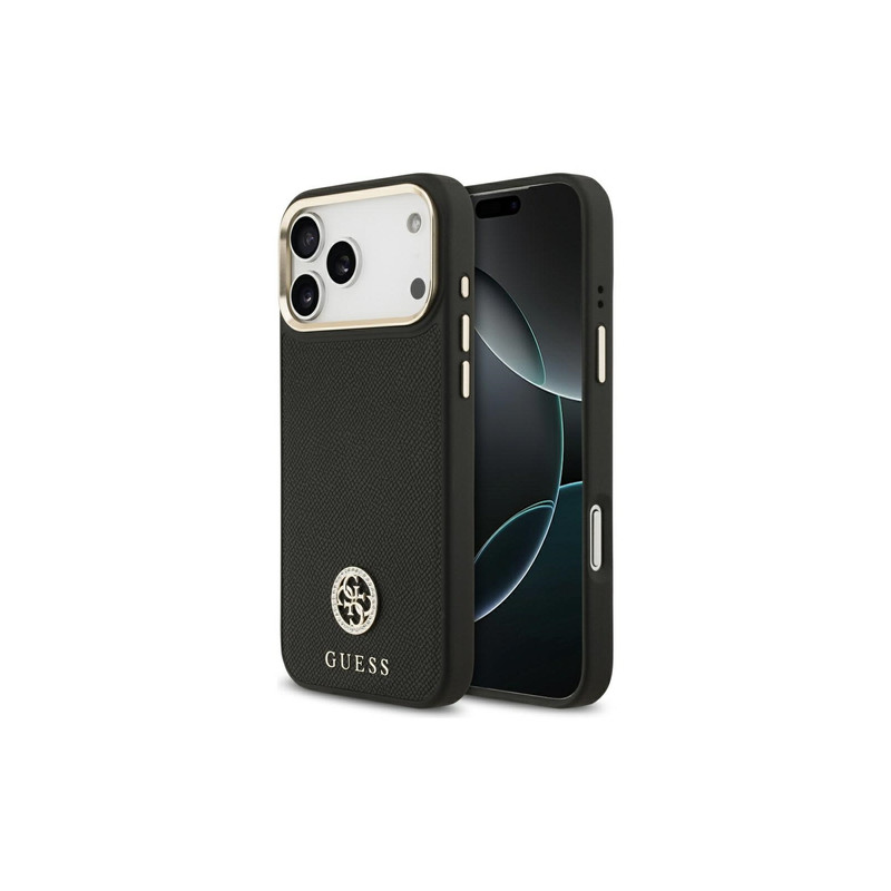 Viedtālruņa aizmugurējais vāciņš Apple iPhone 17 Pro Max Grained Strass Logo MagSafe Black