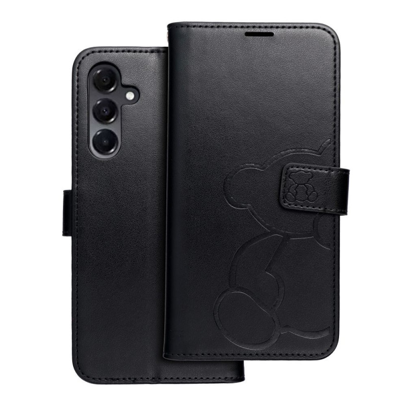 Viedtālruņa atveramais maciņš Samsung Galaxy A16 Teddy bear Black
