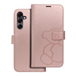 Viedtālruņa atveramais maciņš Samsung Galaxy A16 Teddy bear Rose Gold