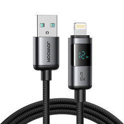 Kabelis S-A16 Lightning - USB A 3A 1.2m Black