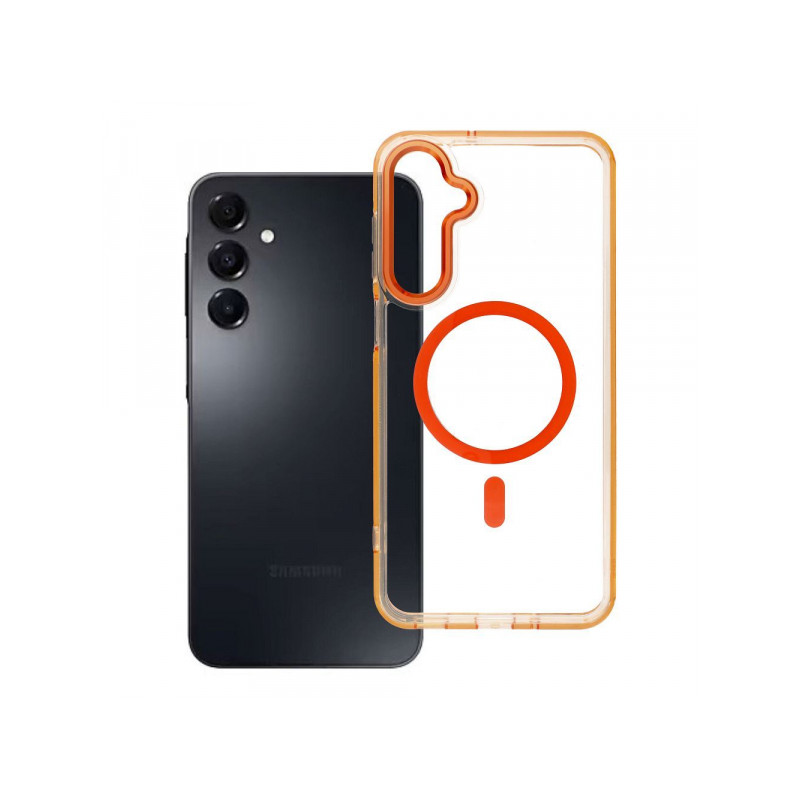 Viedtālruņa aizmugurējais vāciņš Samsung Galaxy A16 Clear Hybrid Premium Mag Orange