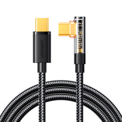 Kabelis Gaming Cable S-CC100A6 USB-C (angled) / USB-C (straight) 100W 1.2m Black