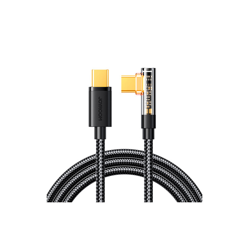 Kabelis Gaming Cable S-CC100A6 USB-C (angled) / USB-C (straight) 100W 1.2m Black