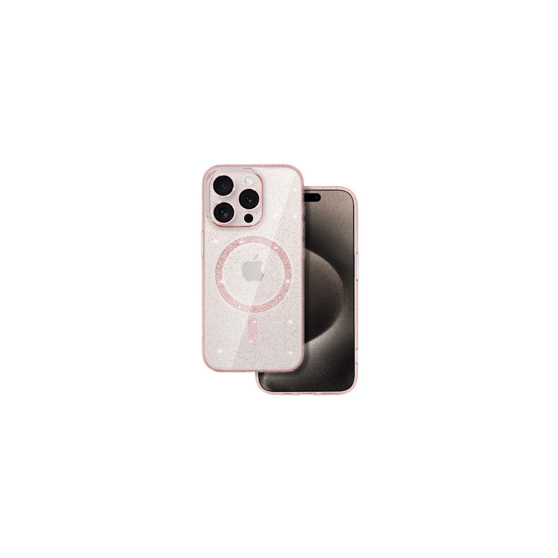 Viedtālruņa aizmugurējais vāciņš Apple iPhone 11 Glitter MagSafe Pink, Transparent