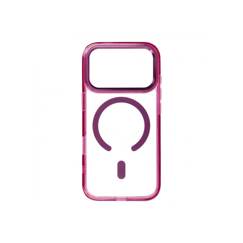 Viedtālruņa aizmugurējais vāciņš Apple iPhone 18 Pro Clear Hybrid Premium Mag Dark Red, Transparent