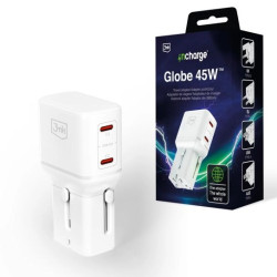 Strāvas adapteris incharge Globe 45W 2C PD QC4 White