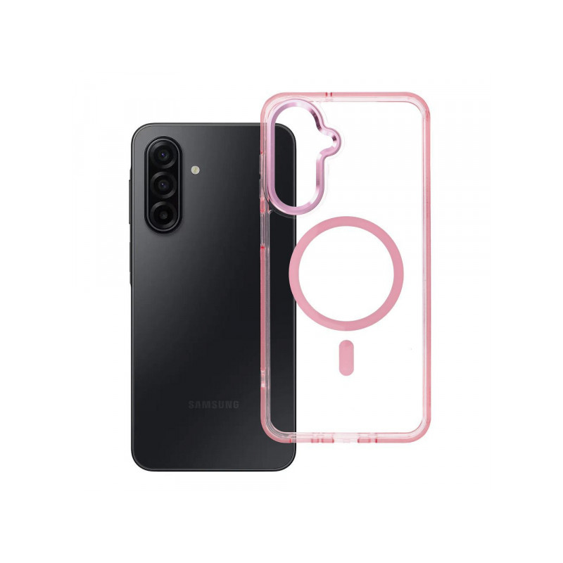 Viedtālruņa aizmugurējais vāciņš Samsung Galaxy A18 Clear Hybrid Premium Mag Pink, Transparent