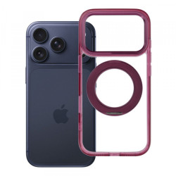 Viedtālruņa aizmugurējais vāciņš Apple iPhone 18 Pro Frame Circle Stand Cherry, Transparent