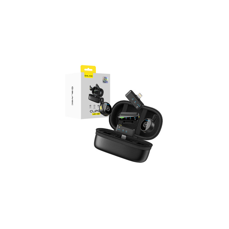 Bezvadu mikrofoni Microphones x 2 MK-02 ClipGo Combo: Type C, Lightning, BT (LMMK02-B) Black