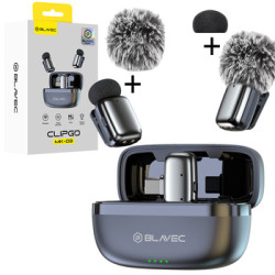 Bezvadu mikrofoni Lavalier Microphones x 2 MK-03 ClipGo Type C (LMMK03-S) Black
