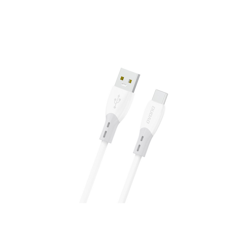 Kabelis L25ST 5A USB-A - USB-C Cable with Soft Silicone Braid 1 m White