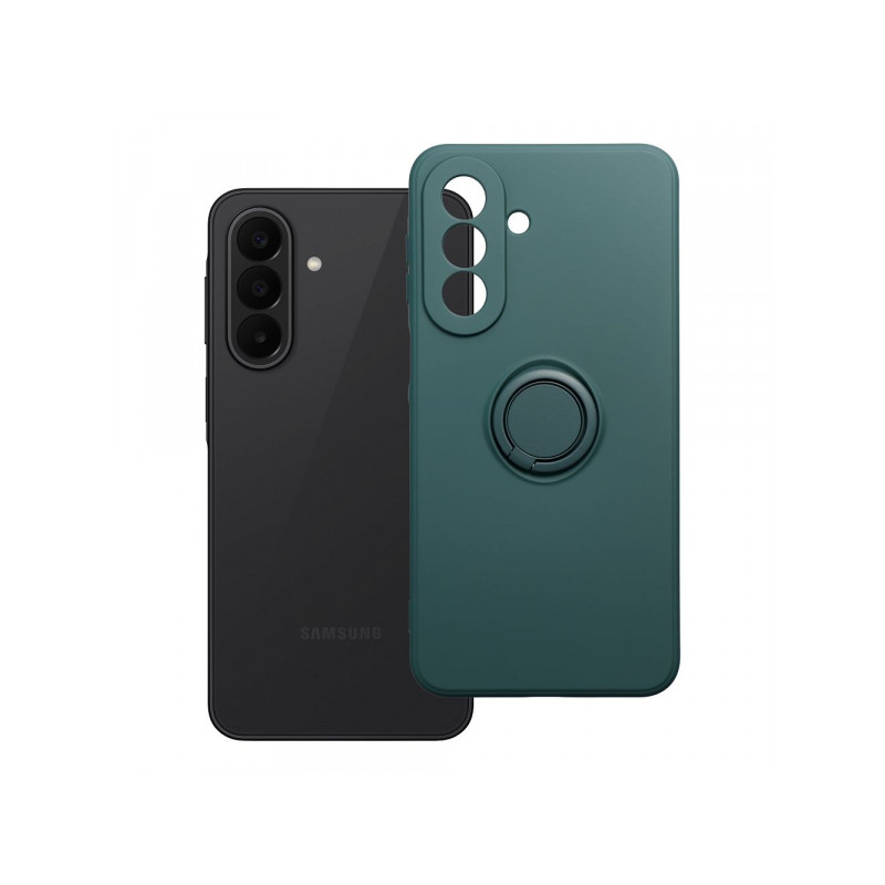 Viedtālruņa aizmugurējais vāciņš Samsung Galaxy A27 Silicone Ring Case Dark Green