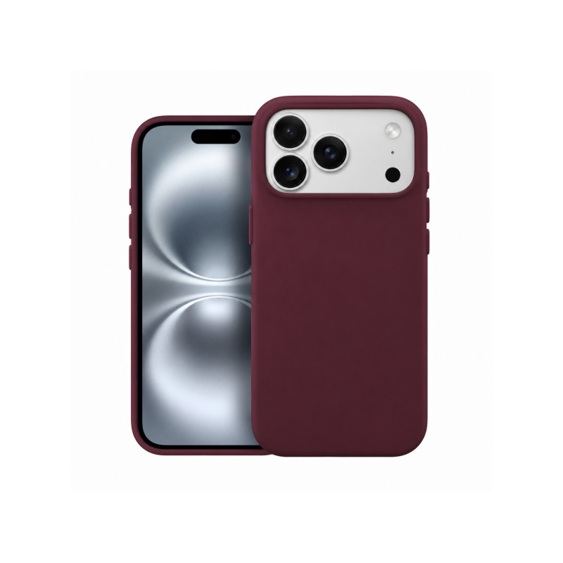 Viedtālruņa aizmugurējais vāciņš Apple iPhone 18 Pro Silicone Case Mag MF Burgundy