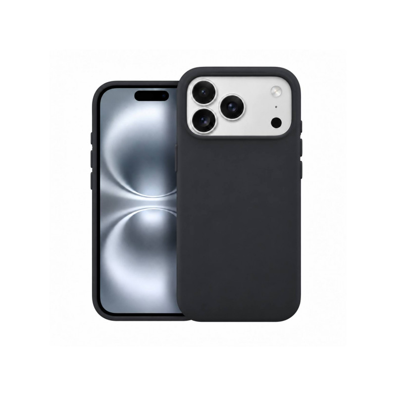 Viedtālruņa aizmugurējais vāciņš Apple iPhone 18 Pro Silicone Case Mag MF Black