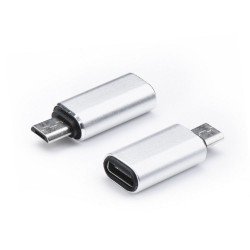 Adapter Typ C - Micro USB Sudraba