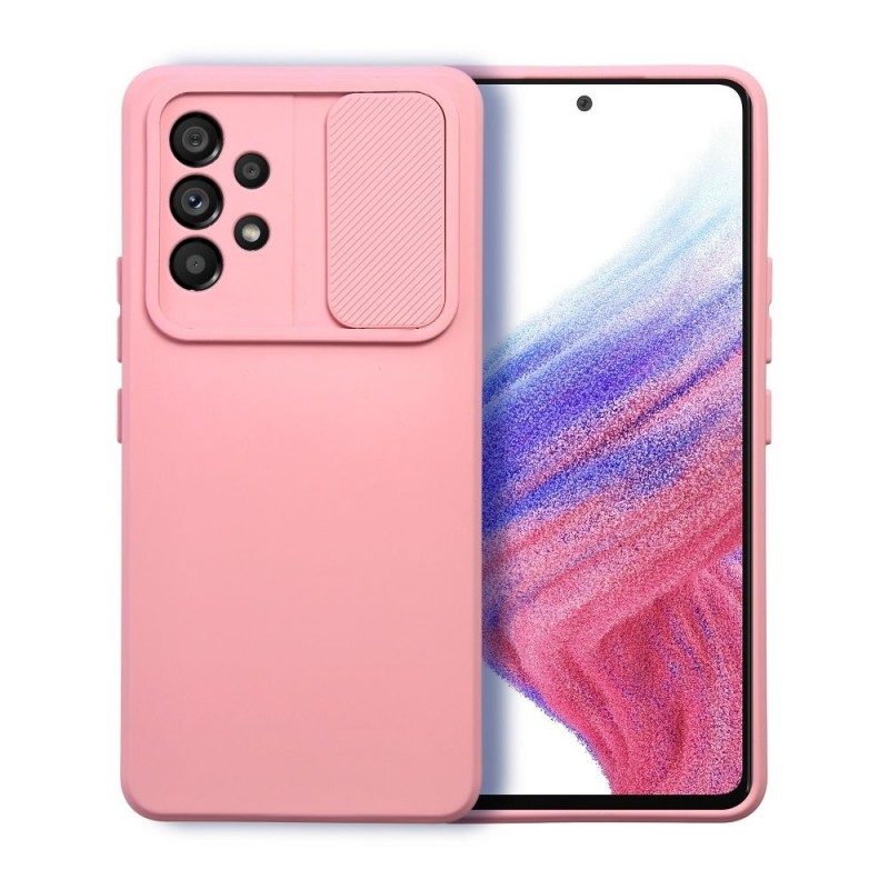 Viedtālruņa aizmugurējais vāciņš Samsung Galaxy A52 / A52 5G / A52s 5G Camshield Slide Light Pink