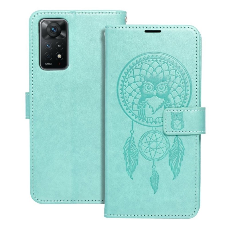 Viedtālruņa atveramais maciņš Xiaomi Redmi Note 11 / 11S Mezzo Book Dreamcatcher Green